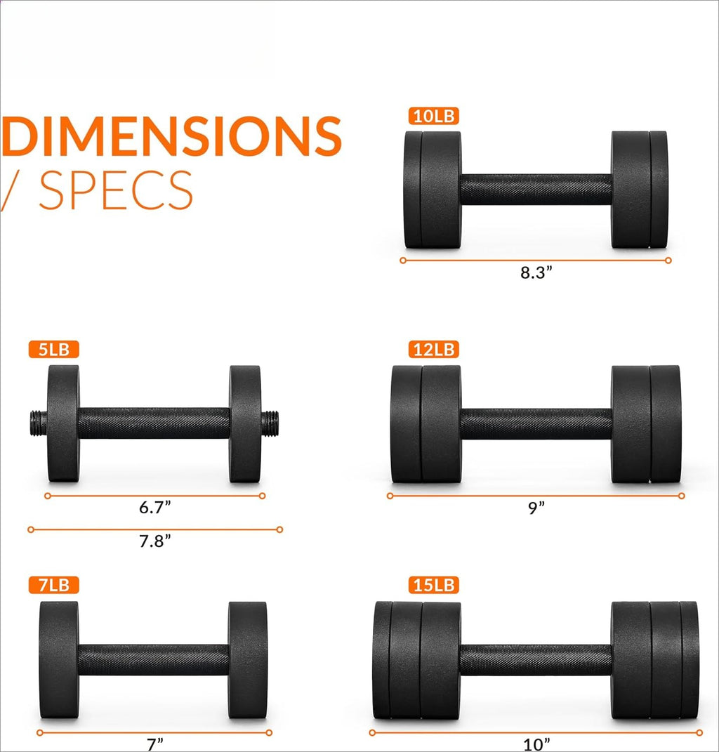 Compact Cast Iron Adjustable Dumbbell