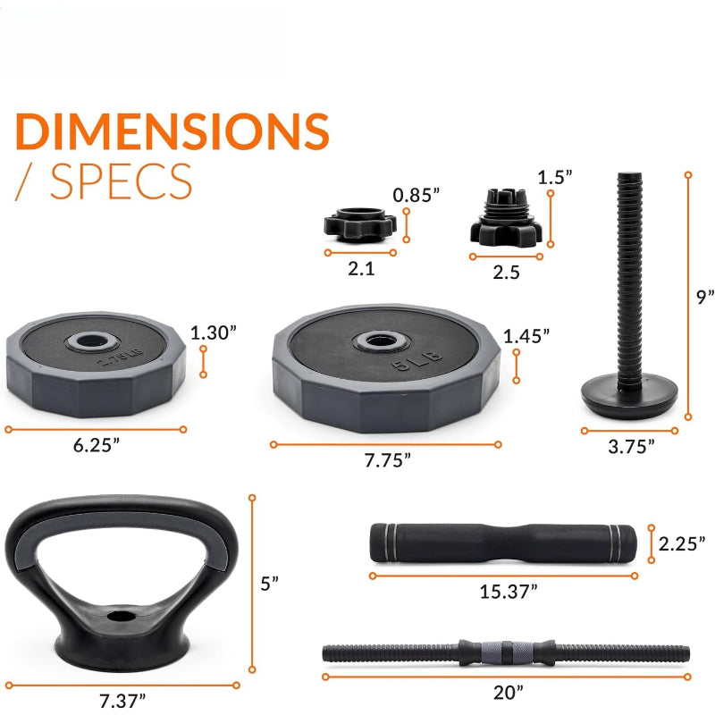 Compact Adjustable Home Dumbbell Weight Set