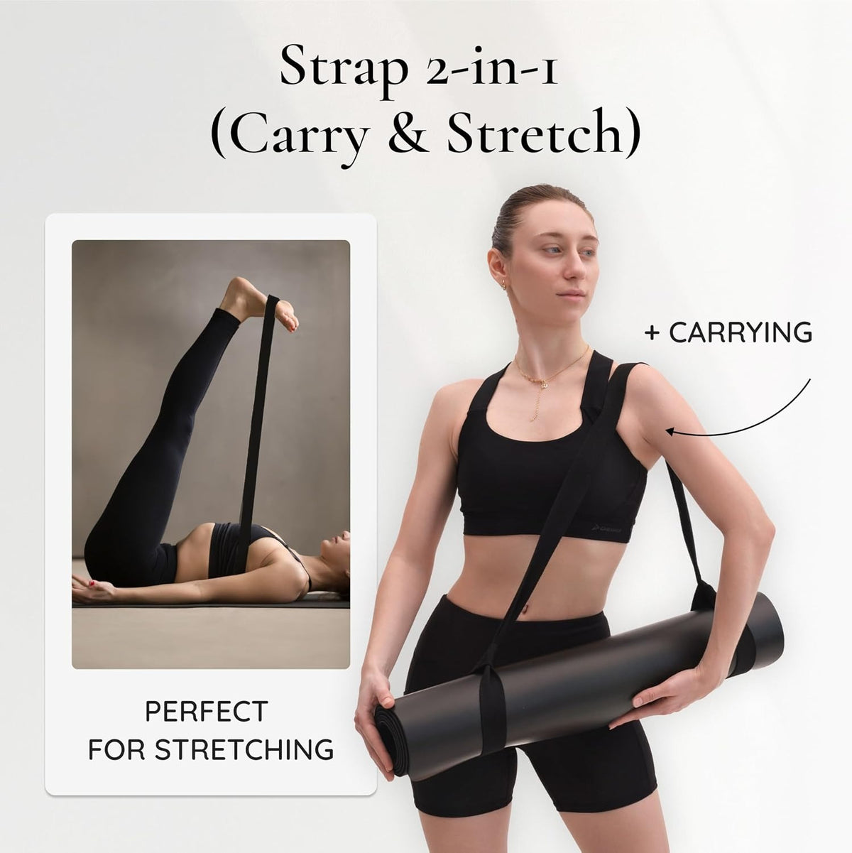 Sweat‑Grip Natural Rubber PU Yoga Mat