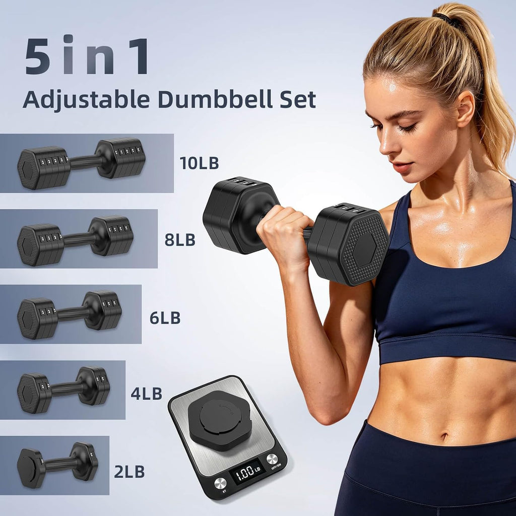 Quick‑Lock Adjustable Dumbbell Weight Set