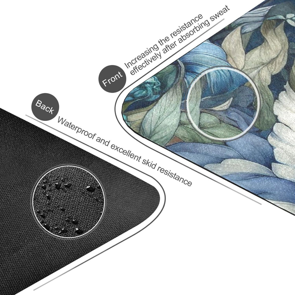Thick Non‑Slip Floral Yoga Exercise Mat