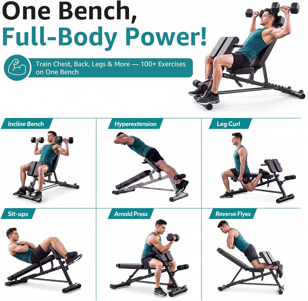 Adjustable Foldable Heavy‑Duty Workout Weight Bench