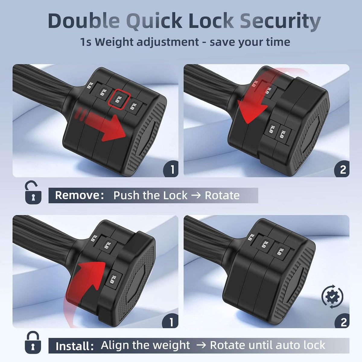 Quick‑Lock Adjustable Dumbbell Weight Set