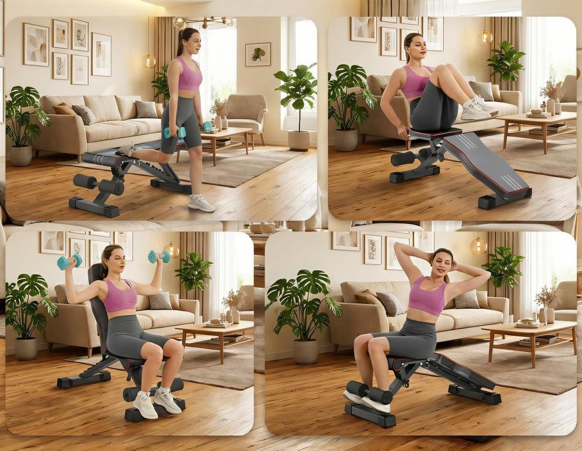 Heavy‑Duty Adjustable Foldable Workout Weight Bench