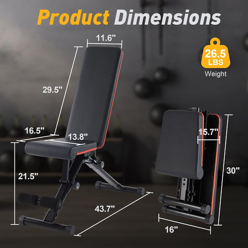 Adjustable Foldable Home Gym Weight Bench