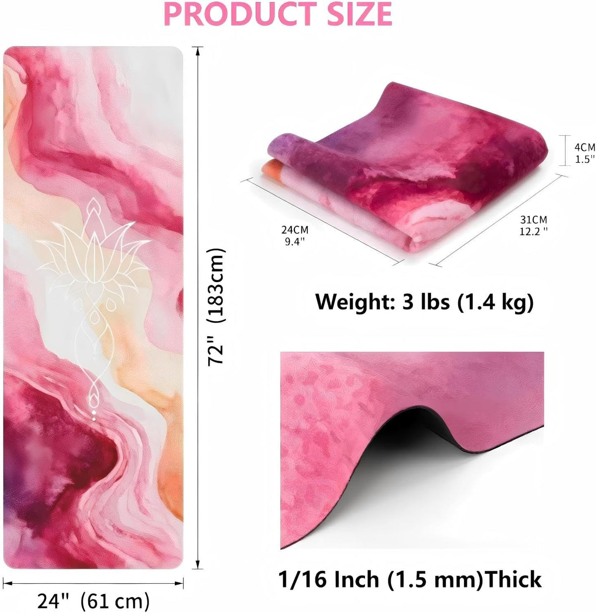 Lightweight Foldable Suede Yoga Mat