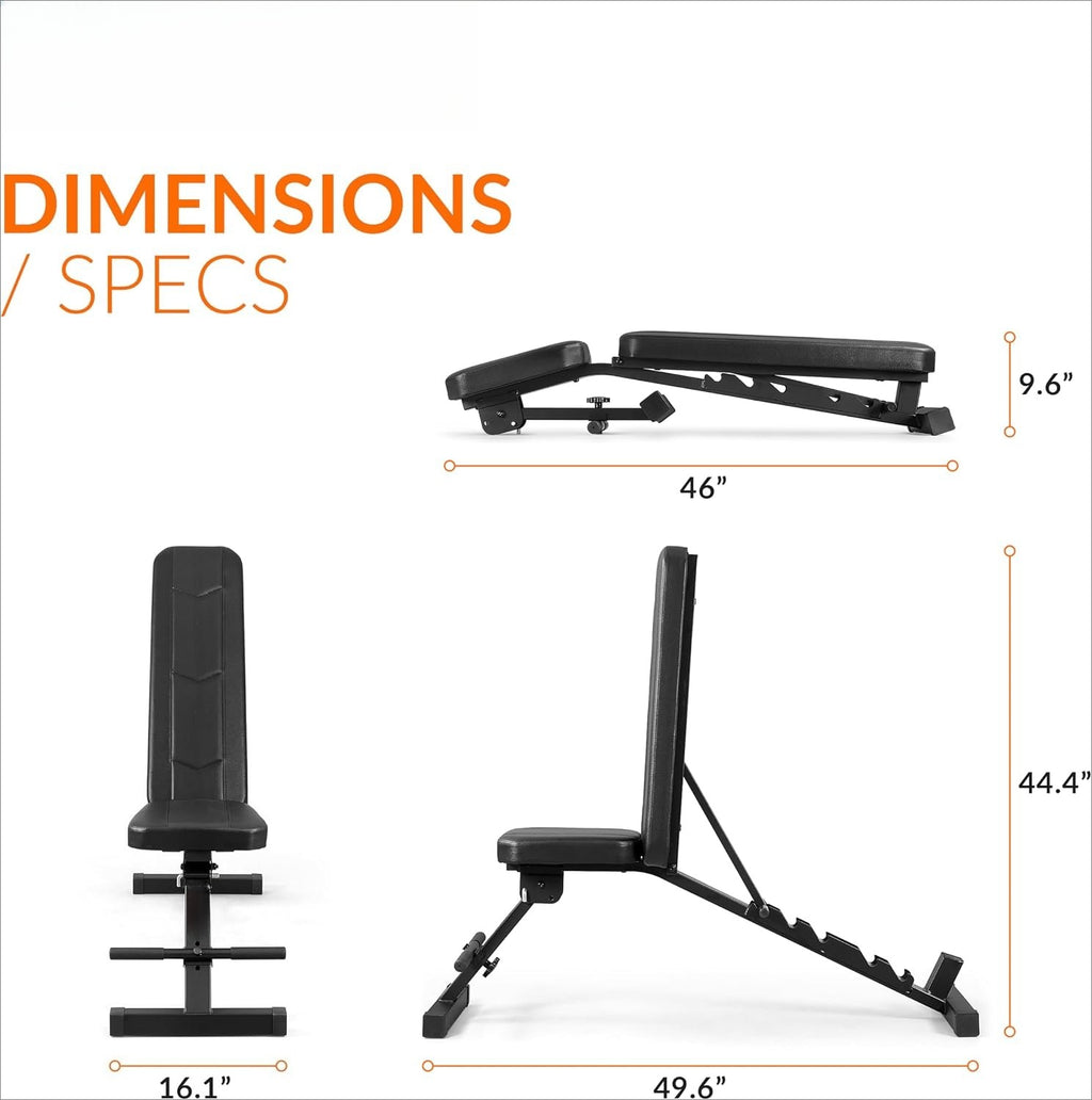Adjustable Foldable Heavy‑Duty Weight Workout Bench
