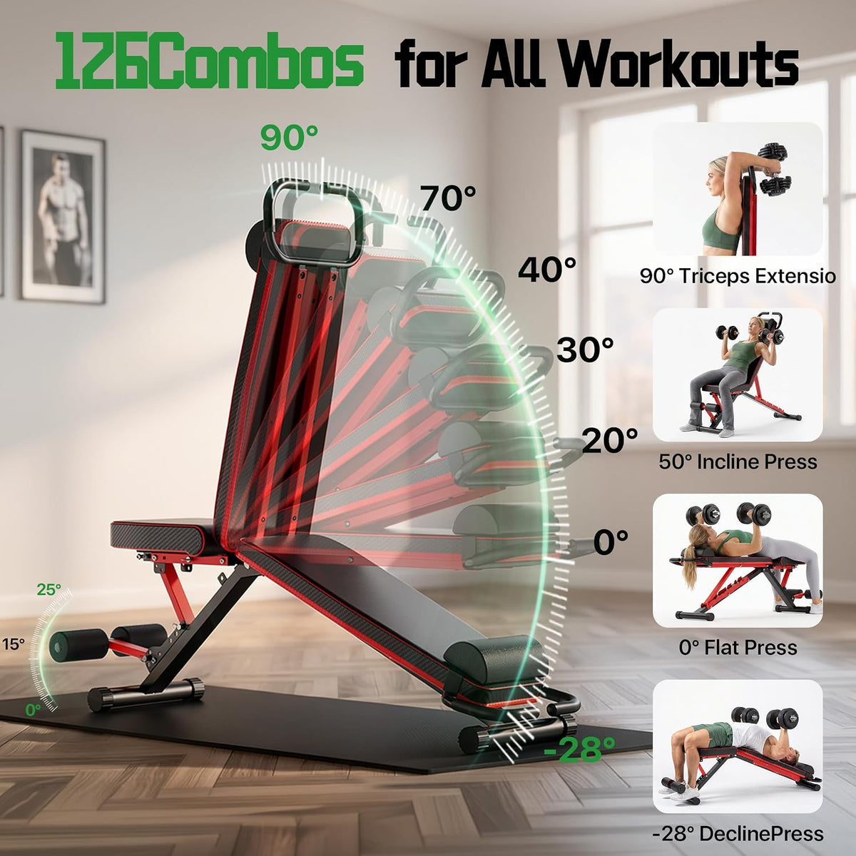 Heavy‑Duty Adjustable Foldable Home Gym Bench