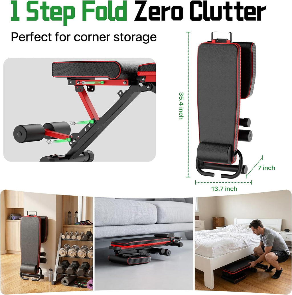 Heavy‑Duty Adjustable Foldable Home Gym Bench