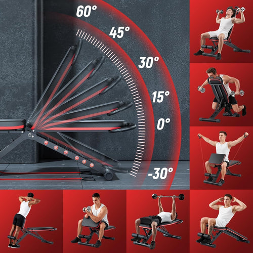 Adjustable Foldable Home Gym Workout Bench