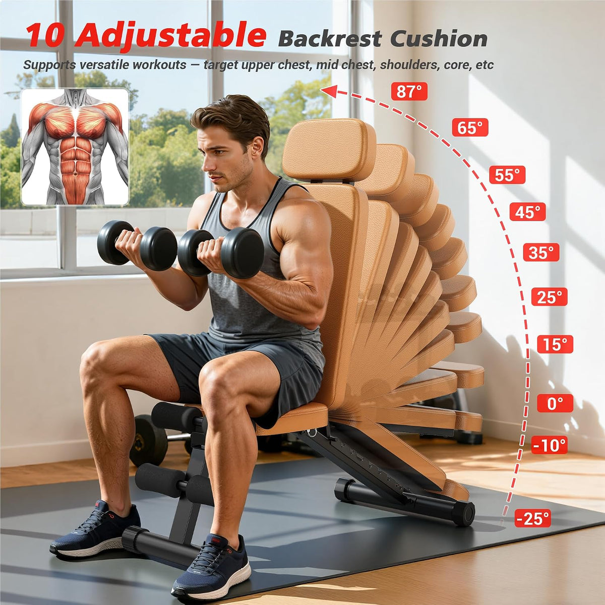 Heavy‑Duty Adjustable Foldable Workout Weight Bench