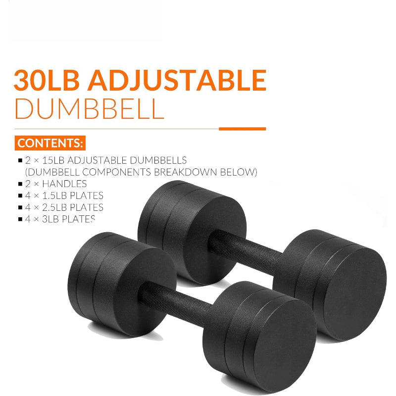 Compact Cast Iron Adjustable Dumbbell