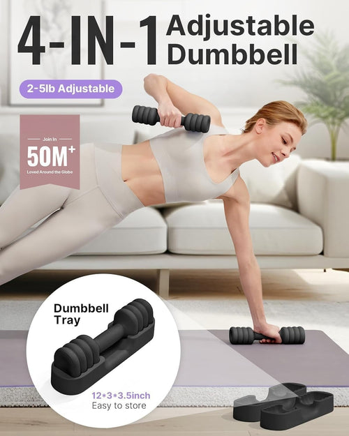 4‑in‑1 Adjustable Home Dumbbell Set