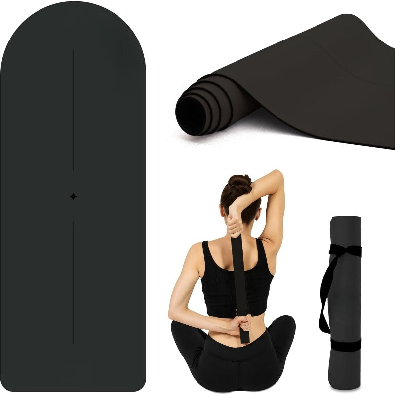 Sweat‑Grip Natural Rubber PU Yoga Mat