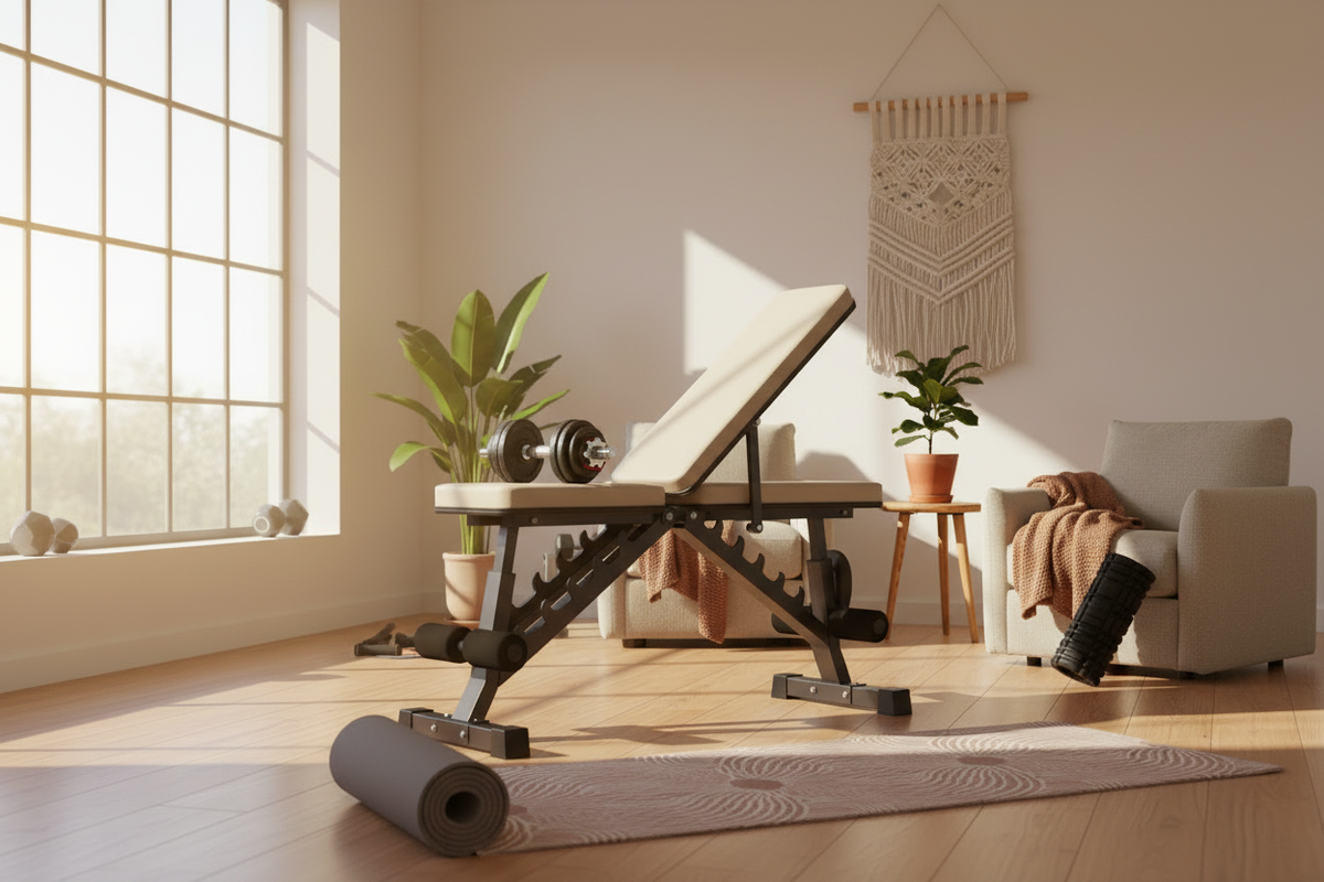 Combined warm home-fitness scene
